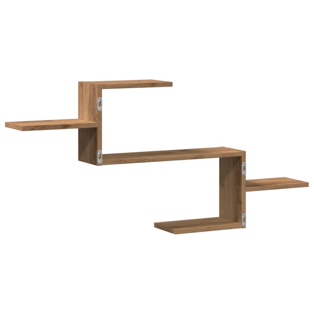 Wandschap 104x15x49 cm bewerkt hout artisanaal eikenkleurig is nu te koop bij PeponiXL, paradijselijk wonen!