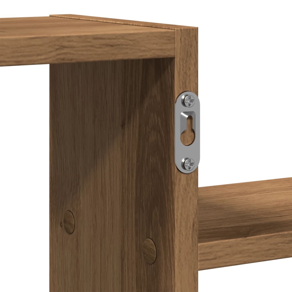 Wandschap 104x15x49 cm bewerkt hout artisanaal eikenkleurig is nu te koop bij PeponiXL, paradijselijk wonen!