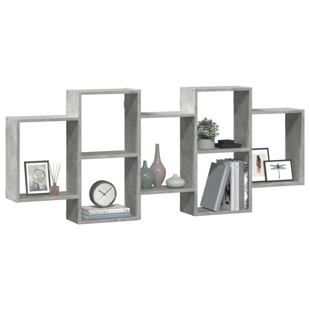 Wandschap 159x18x65 cm bewerkt hout betongrijs is nu te koop bij PeponiXL, paradijselijk wonen!