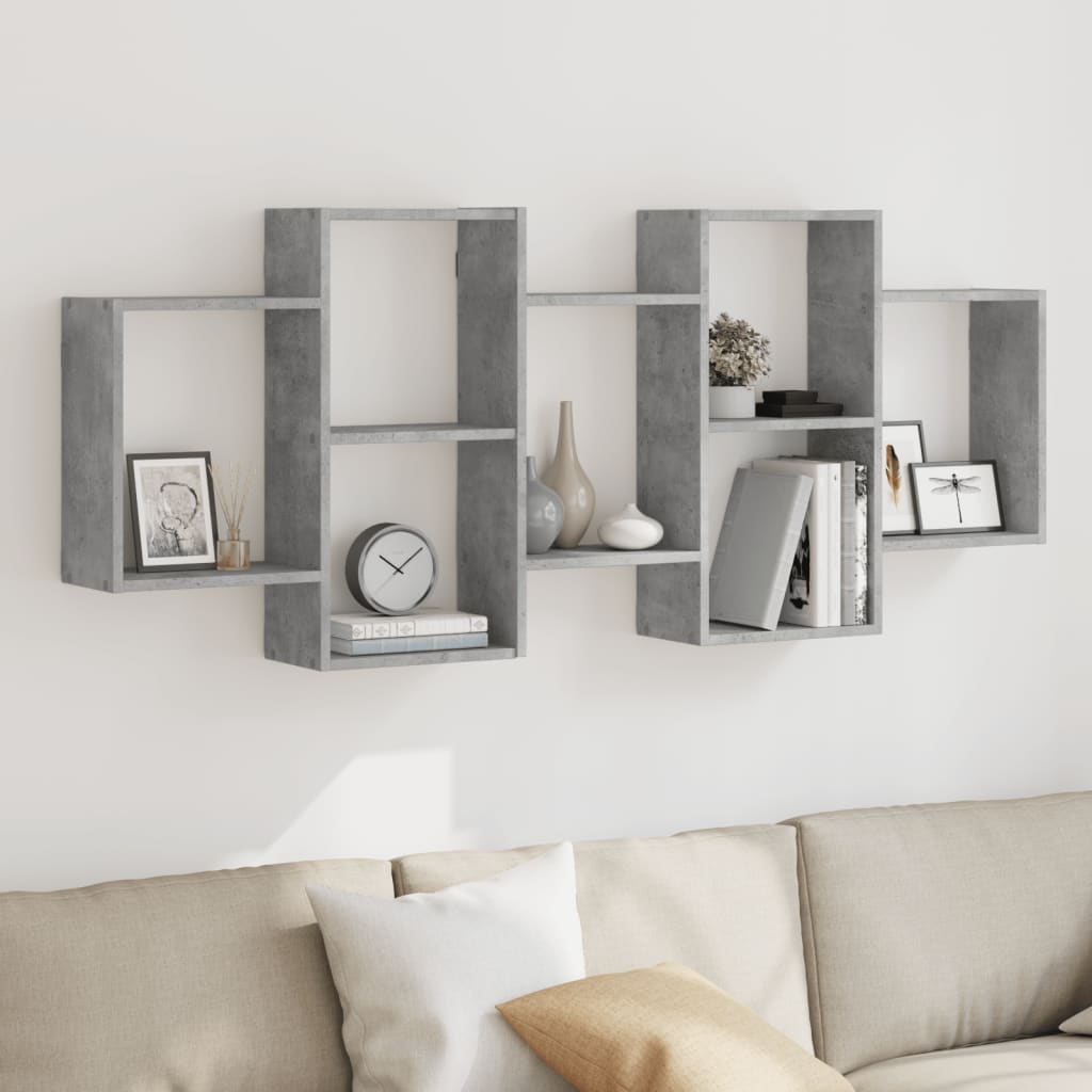 Wandschap 159x18x65 cm bewerkt hout betongrijs is nu te koop bij PeponiXL, paradijselijk wonen!