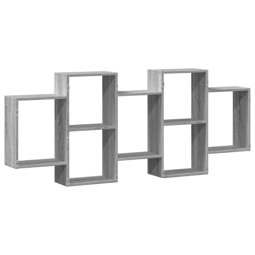 Wandschap 159x18x65 cm bewerkt hout grijs sonoma eikenkleurig is nu te koop bij PeponiXL, paradijselijk wonen!