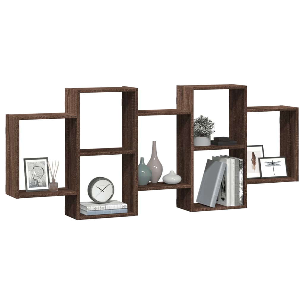 Wandschap 159x18x65 cm bewerkt hout bruin eikenkleurig is nu te koop bij PeponiXL, paradijselijk wonen!
