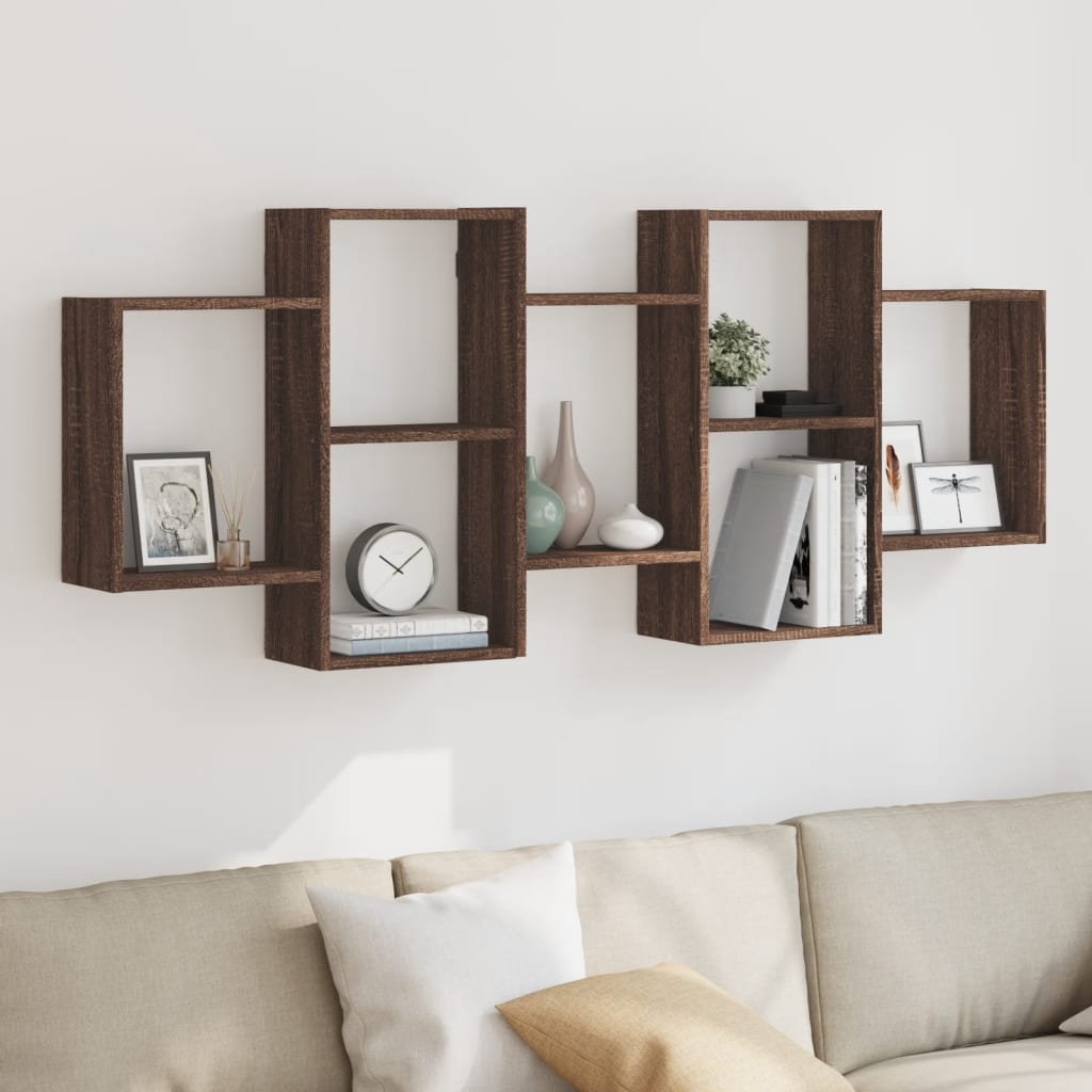 Wandschap 159x18x65 cm bewerkt hout bruin eikenkleurig is nu te koop bij PeponiXL, paradijselijk wonen!