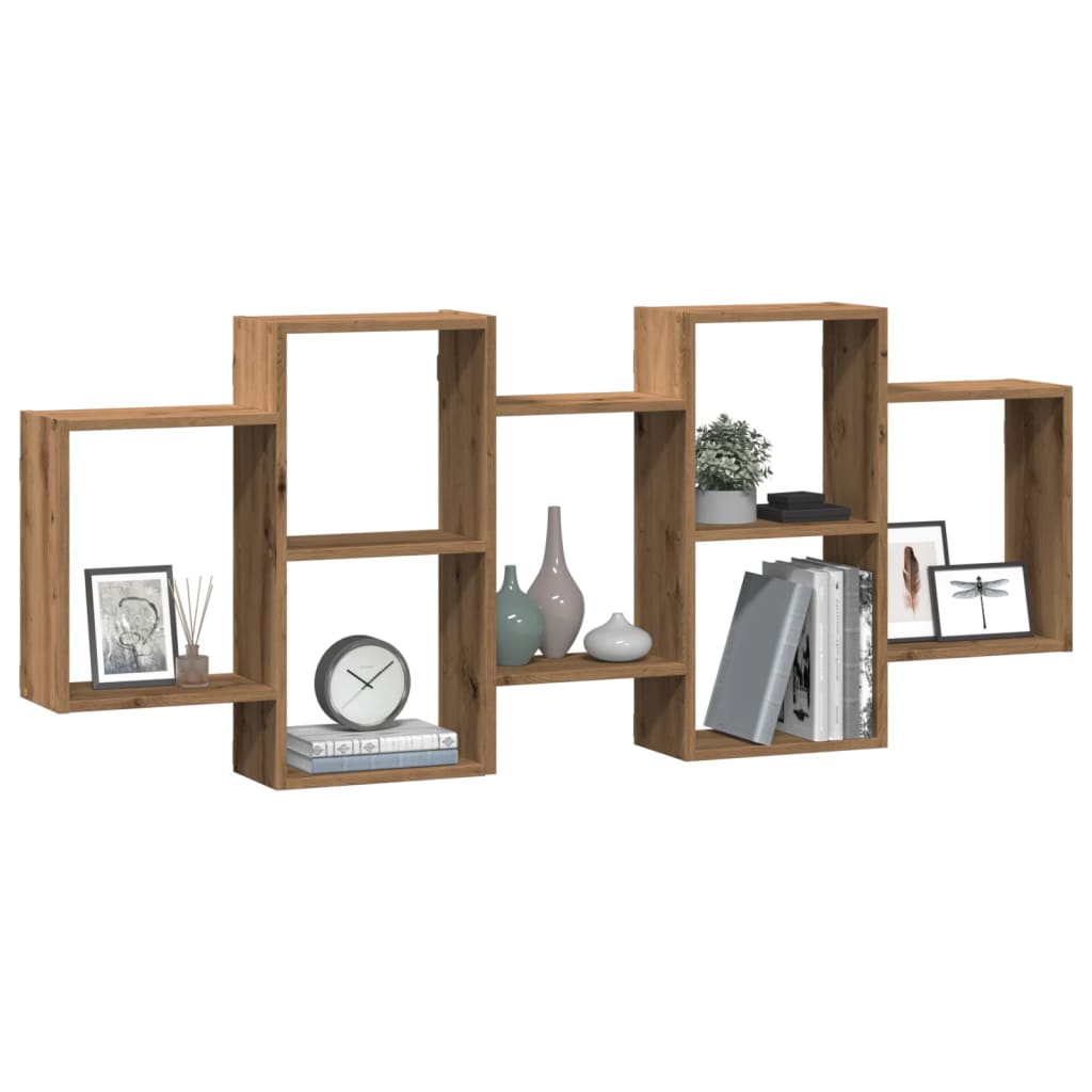 Wandschap 159x18x65 cm bewerkt hout artisanaal eikenkleurig is nu te koop bij PeponiXL, paradijselijk wonen!