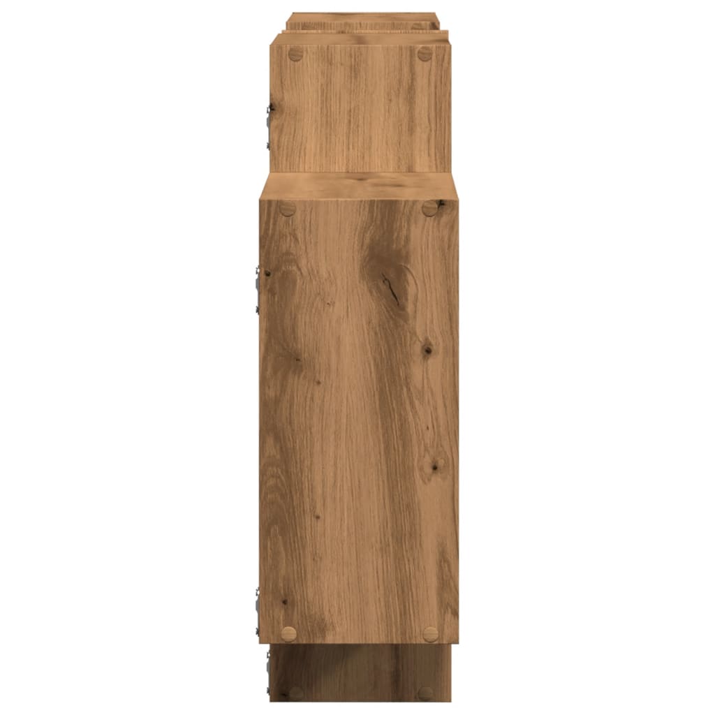Wandschap 159x18x65 cm bewerkt hout artisanaal eikenkleurig is nu te koop bij PeponiXL, paradijselijk wonen!