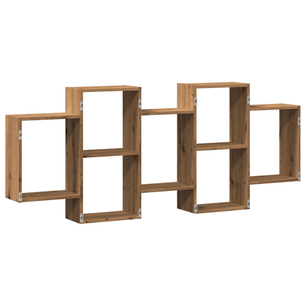 Wandschap 159x18x65 cm bewerkt hout artisanaal eikenkleurig is nu te koop bij PeponiXL, paradijselijk wonen!