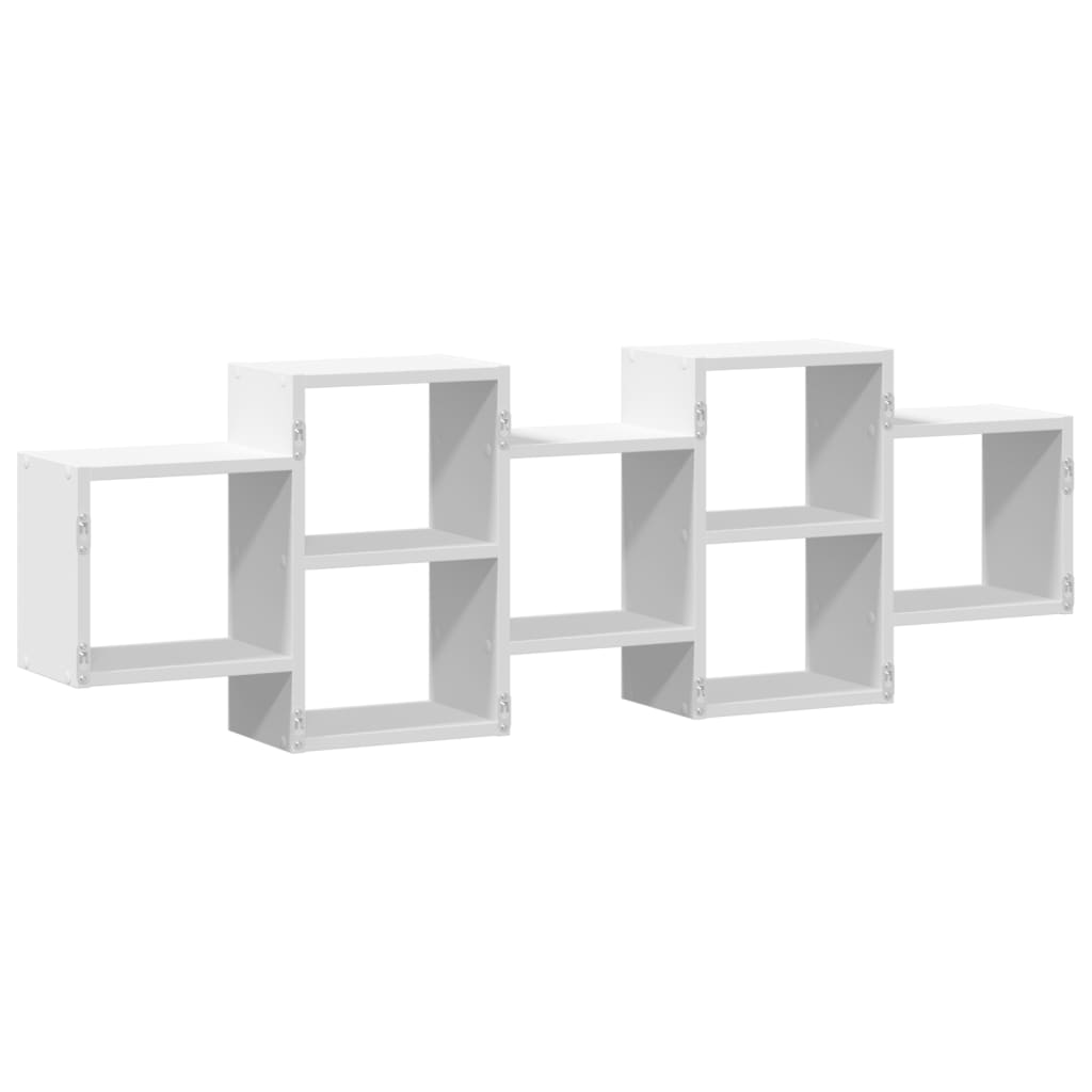 Wandschap 129x18x42 cm bewerkt hout wit is nu te koop bij PeponiXL, paradijselijk wonen!