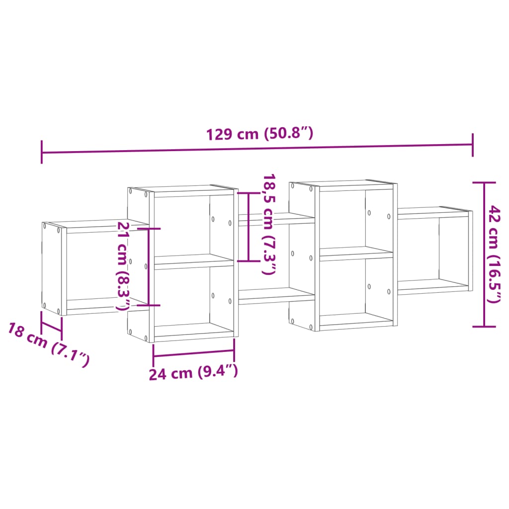 Wandschap 129x18x42 cm bewerkt hout wit is nu te koop bij PeponiXL, paradijselijk wonen!