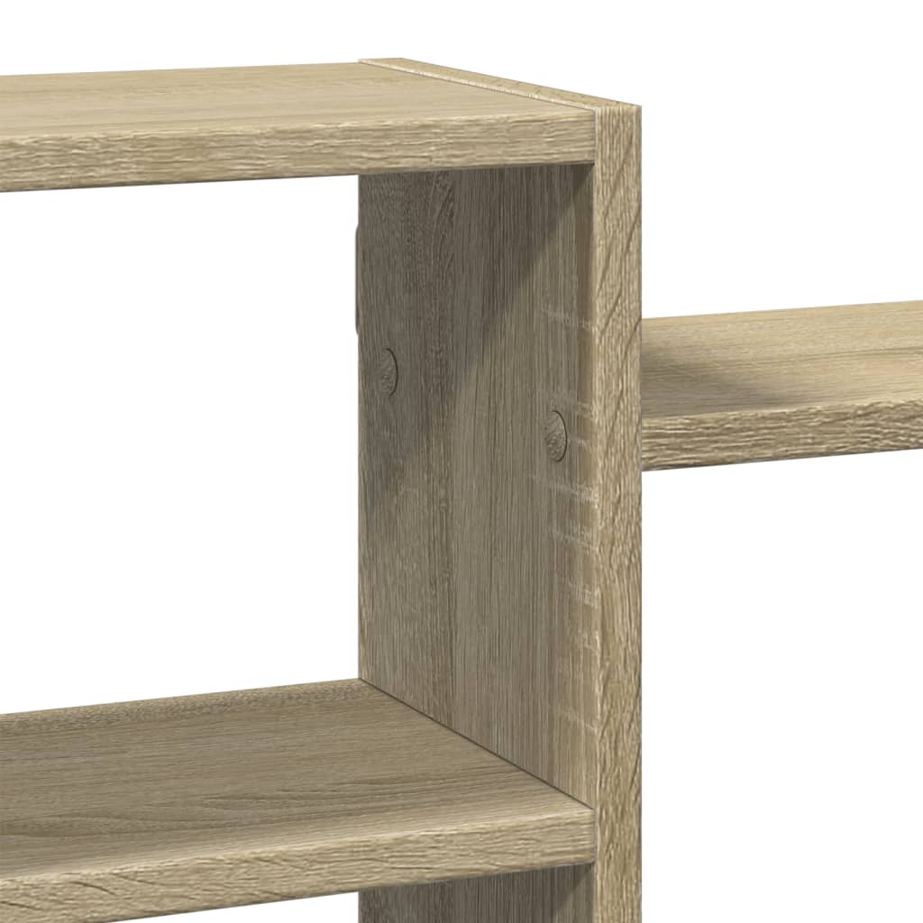 Wandschap 129x18x42 cm bewerkt hout sonoma eikenkleurig is nu te koop bij PeponiXL, paradijselijk wonen!