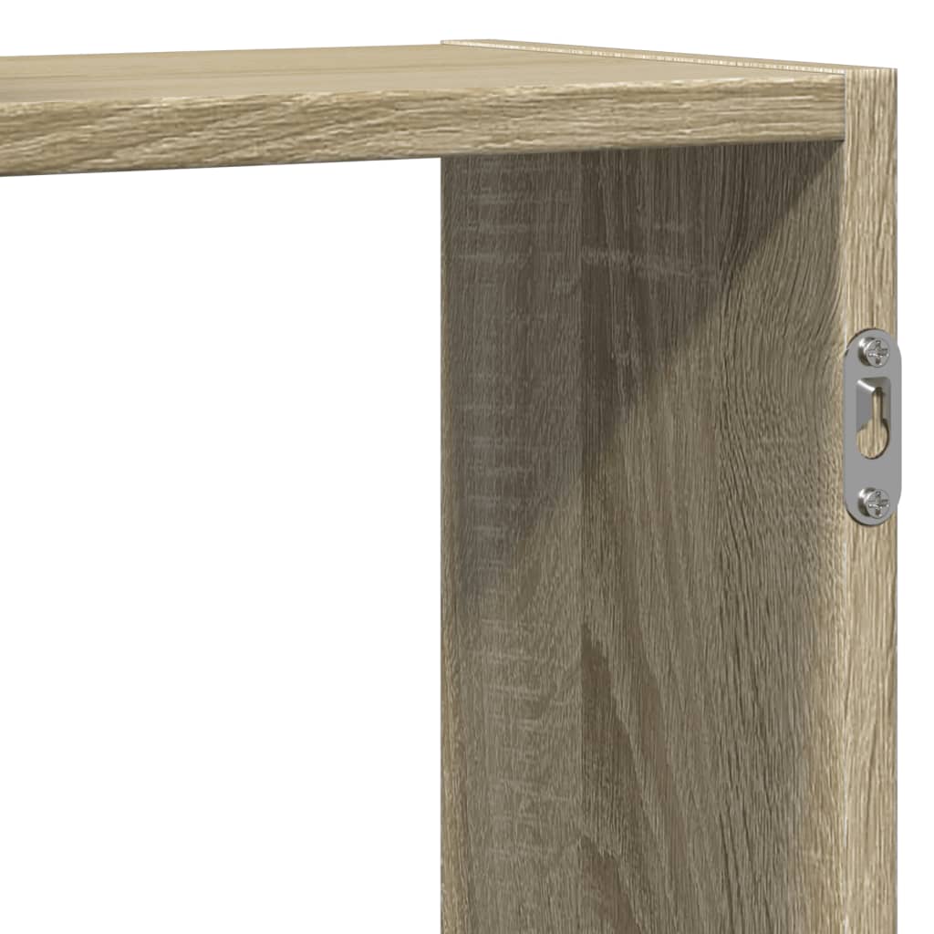 Wandschap 129x18x42 cm bewerkt hout sonoma eikenkleurig is nu te koop bij PeponiXL, paradijselijk wonen!