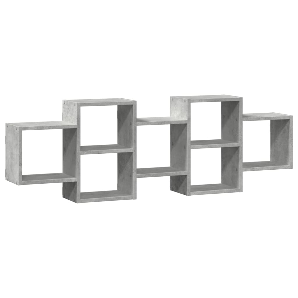 Wandschap 129x18x42 cm bewerkt hout betongrijs is nu te koop bij PeponiXL, paradijselijk wonen!