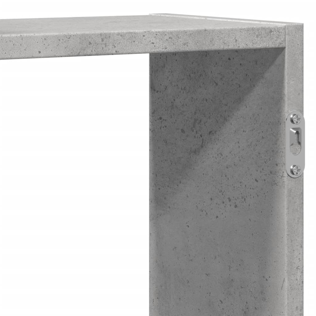 Wandschap 129x18x42 cm bewerkt hout betongrijs is nu te koop bij PeponiXL, paradijselijk wonen!