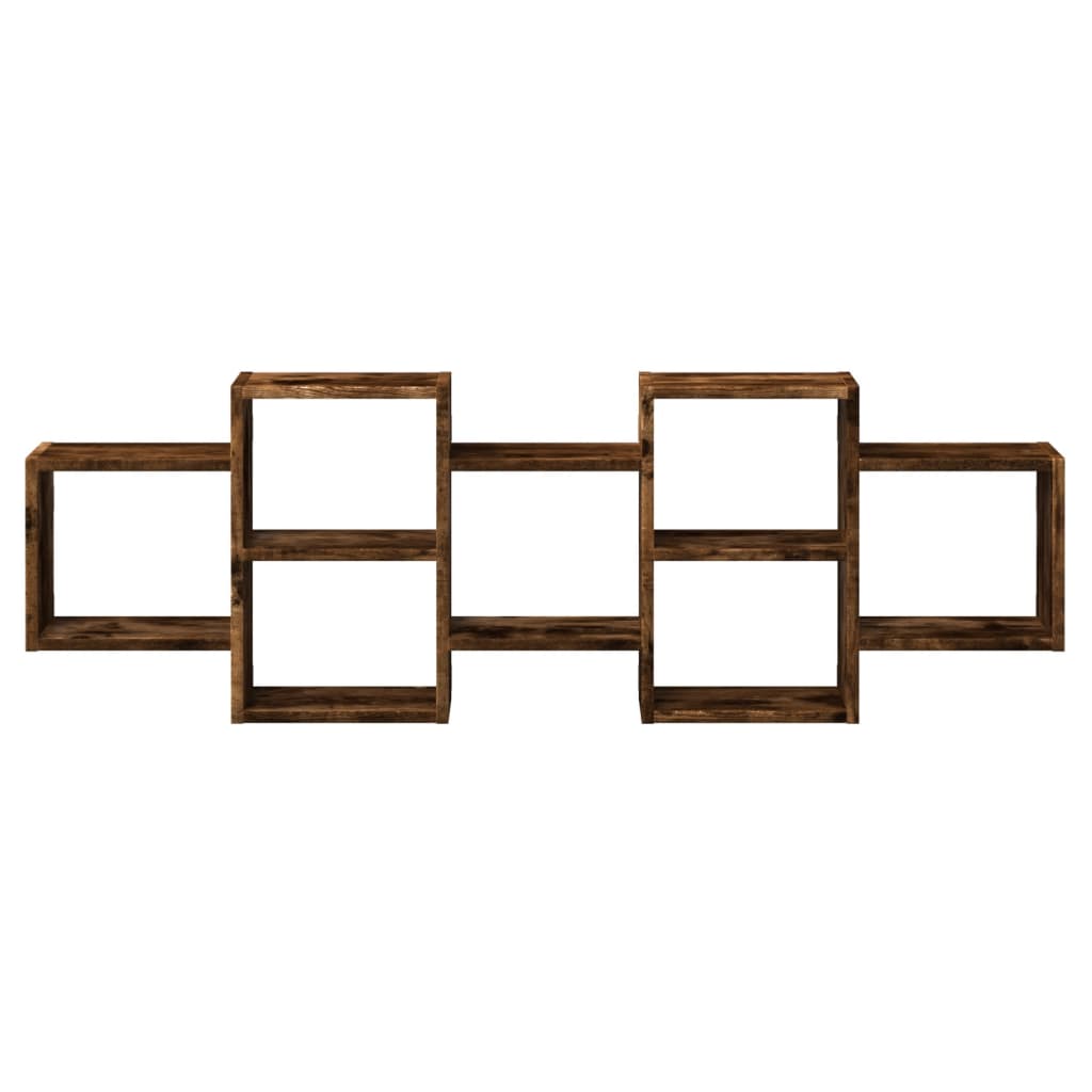 Wandschap 129x18x42 cm bewerkt hout gerookt eikenkleurig is nu te koop bij PeponiXL, paradijselijk wonen!