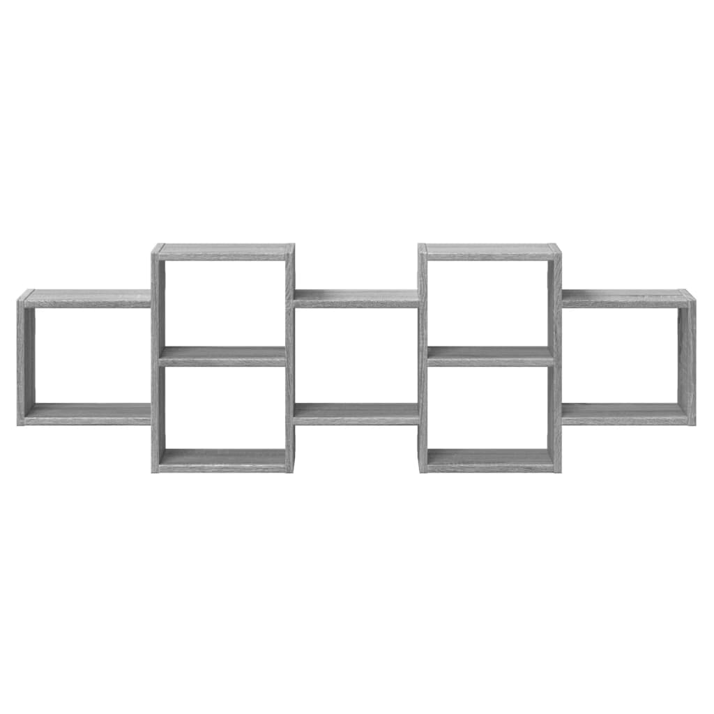 Wandschap 129x18x42 cm bewerkt hout grijs sonoma eikenkleurig is nu te koop bij PeponiXL, paradijselijk wonen!