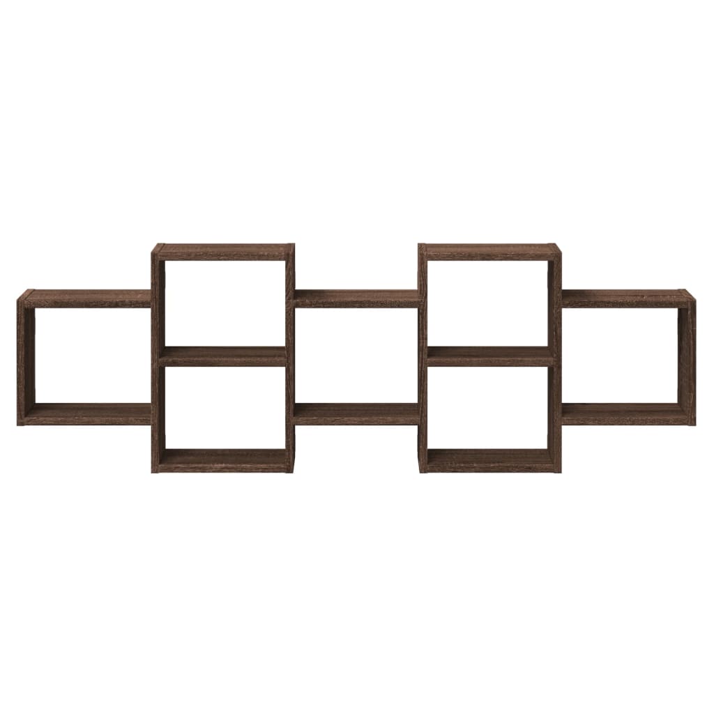 Wandschap 129x18x42 cm bewerkt hout bruin eikenkleurig is nu te koop bij PeponiXL, paradijselijk wonen!