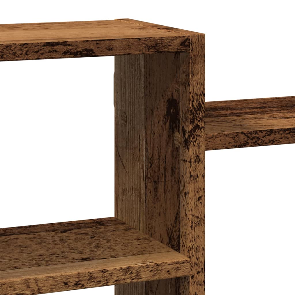 Wandschap 129x18x42 cm bewerkt hout oud houtkleurig is nu te koop bij PeponiXL, paradijselijk wonen!
