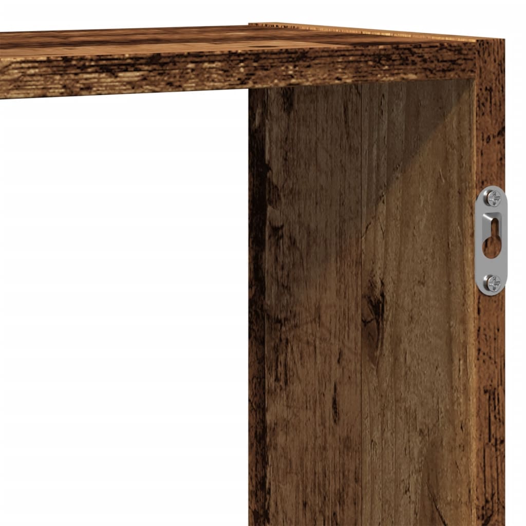 Wandschap 129x18x42 cm bewerkt hout oud houtkleurig is nu te koop bij PeponiXL, paradijselijk wonen!