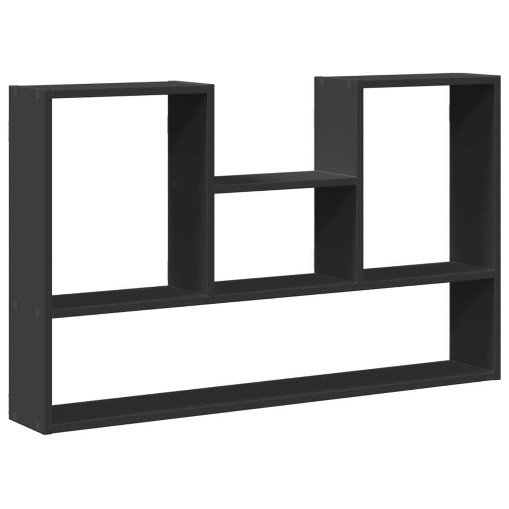 Wandschap 99x15x60 cm bewerkt hout zwart is nu te koop bij PeponiXL, paradijselijk wonen!