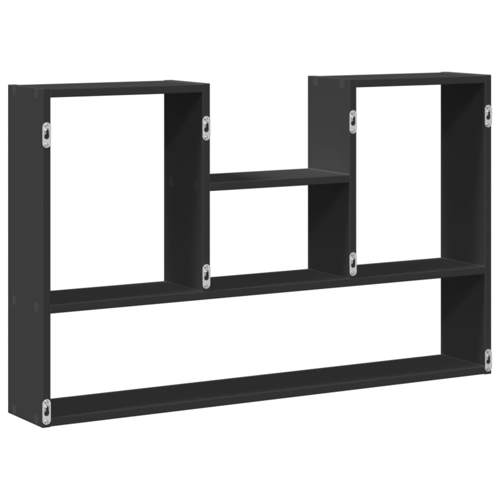 Wandschap 99x15x60 cm bewerkt hout zwart is nu te koop bij PeponiXL, paradijselijk wonen!