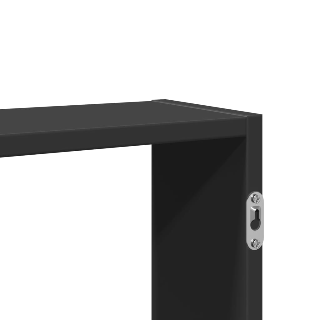 Wandschap 99x15x60 cm bewerkt hout zwart is nu te koop bij PeponiXL, paradijselijk wonen!