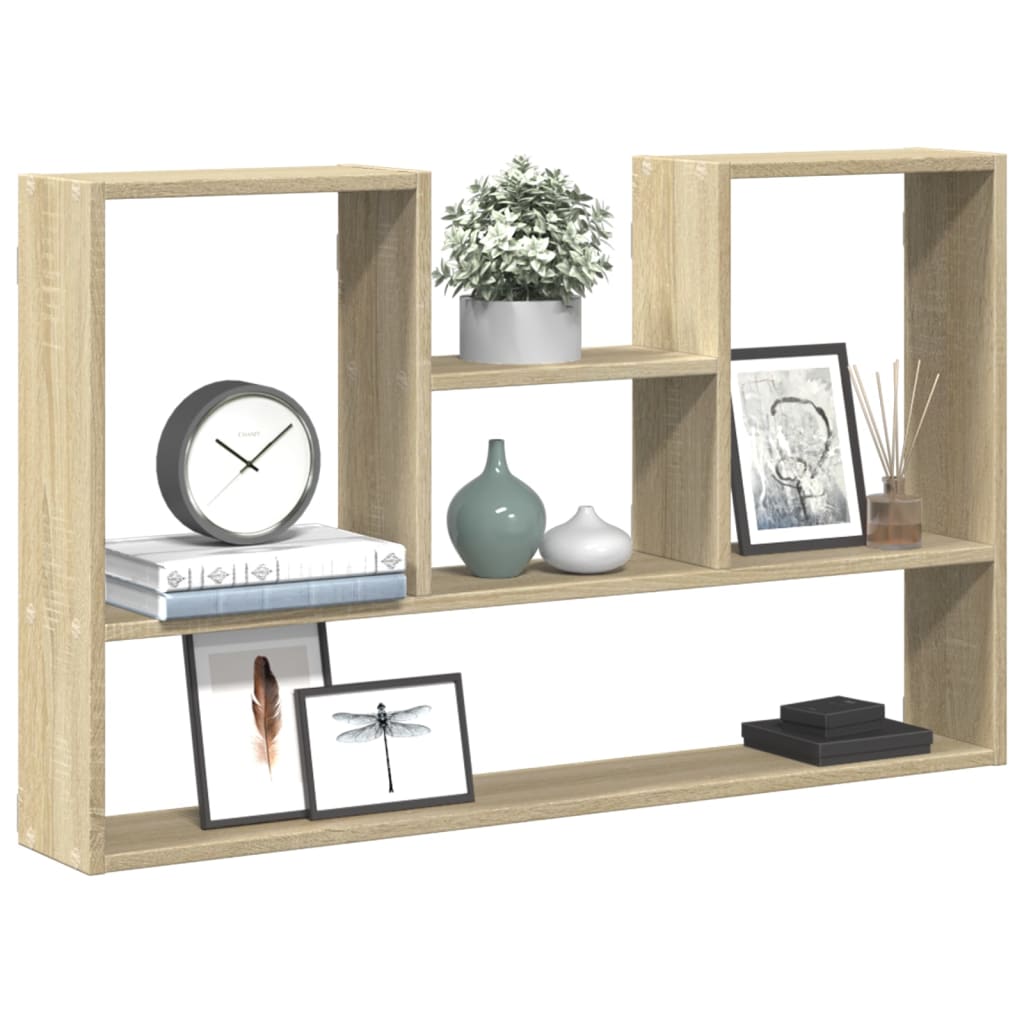 Wandschap 99x15x60 cm bewerkt hout sonoma eikenkleurig is nu te koop bij PeponiXL, paradijselijk wonen!