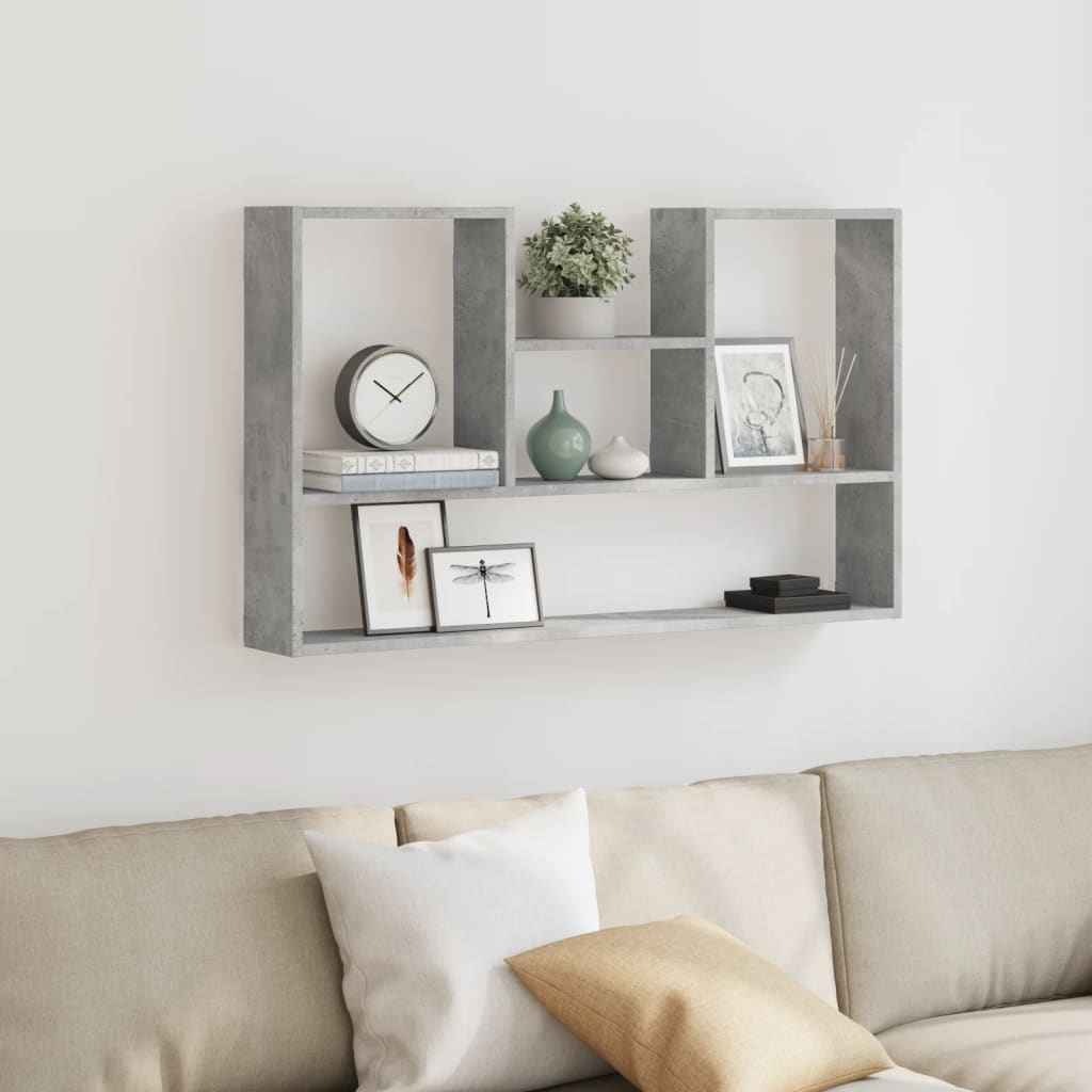 Wandschap 99x15x60 cm bewerkt hout betongrijs is nu te koop bij PeponiXL, paradijselijk wonen!