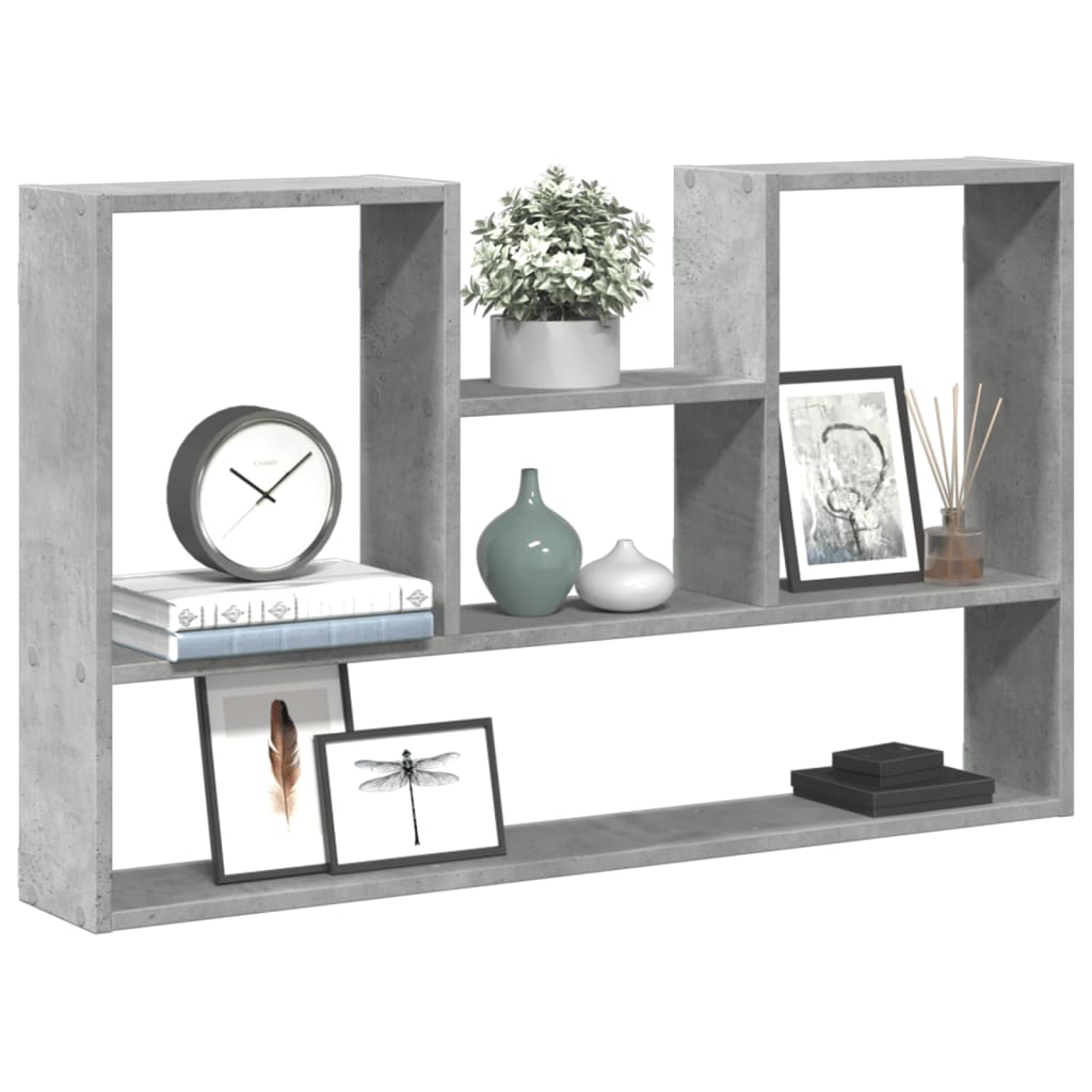 Wandschap 99x15x60 cm bewerkt hout betongrijs is nu te koop bij PeponiXL, paradijselijk wonen!
