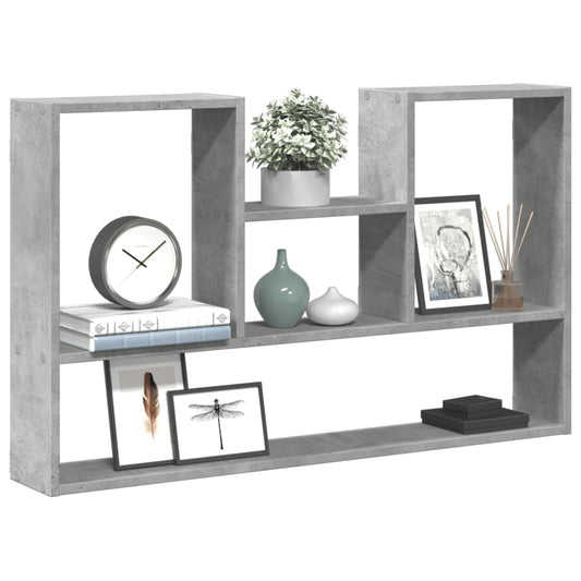 Wandschap 99x15x60 cm bewerkt hout betongrijs is nu te koop bij PeponiXL, paradijselijk wonen!