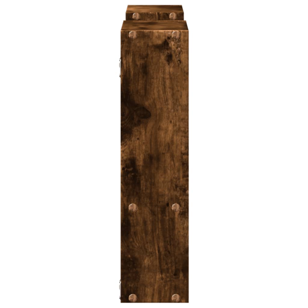 Wandschap 99x15x60 cm bewerkt hout gerookt eikenkleurig is nu te koop bij PeponiXL, paradijselijk wonen!