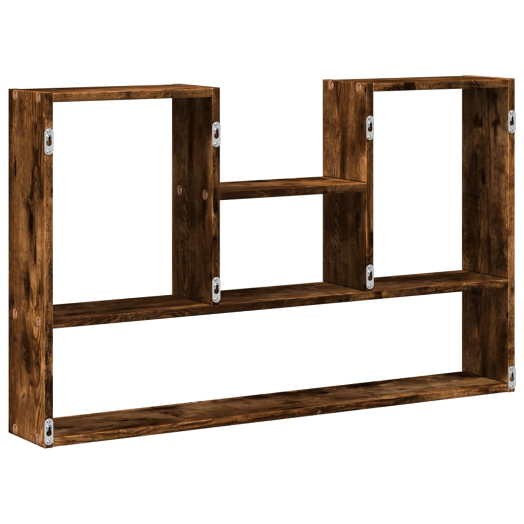 Wandschap 99x15x60 cm bewerkt hout gerookt eikenkleurig is nu te koop bij PeponiXL, paradijselijk wonen!