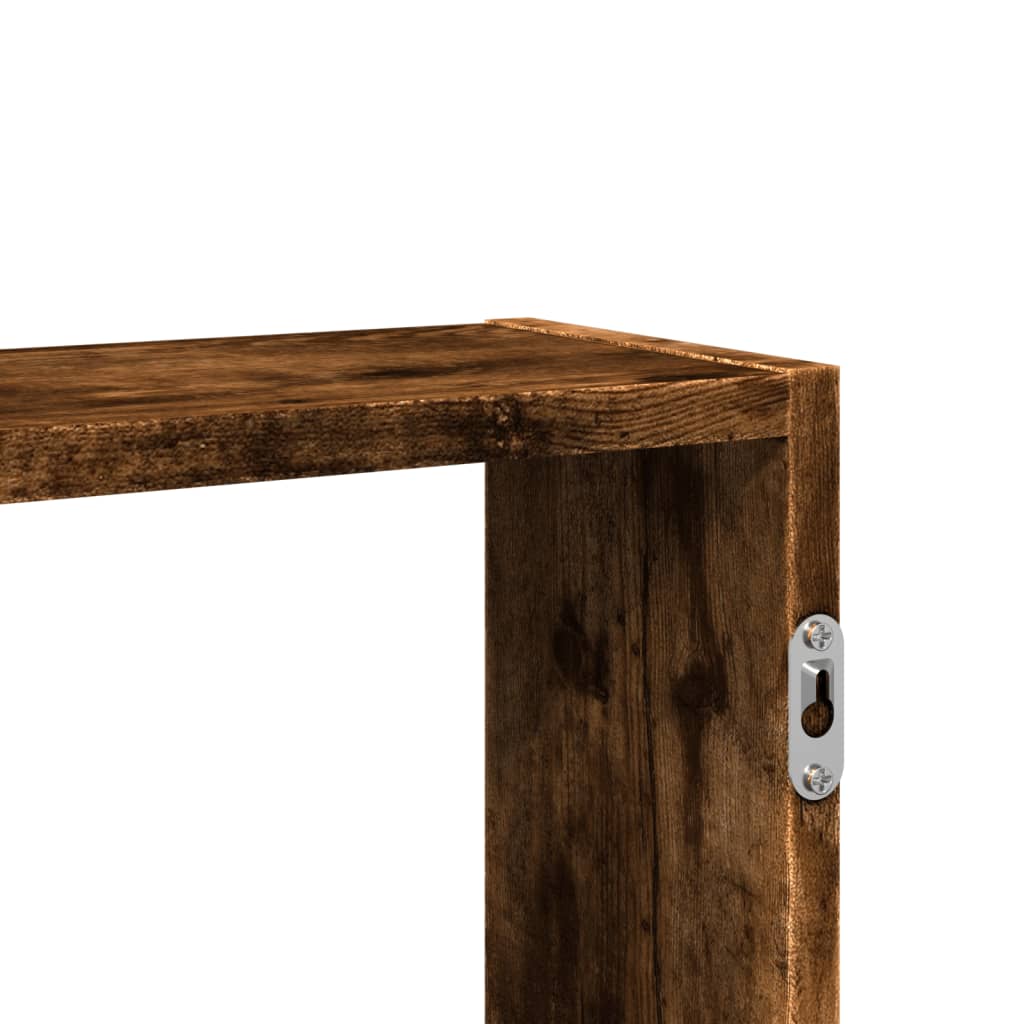 Wandschap 99x15x60 cm bewerkt hout gerookt eikenkleurig is nu te koop bij PeponiXL, paradijselijk wonen!