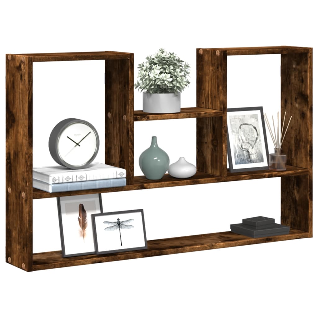 Wandschap 99x15x60 cm bewerkt hout gerookt eikenkleurig is nu te koop bij PeponiXL, paradijselijk wonen!
