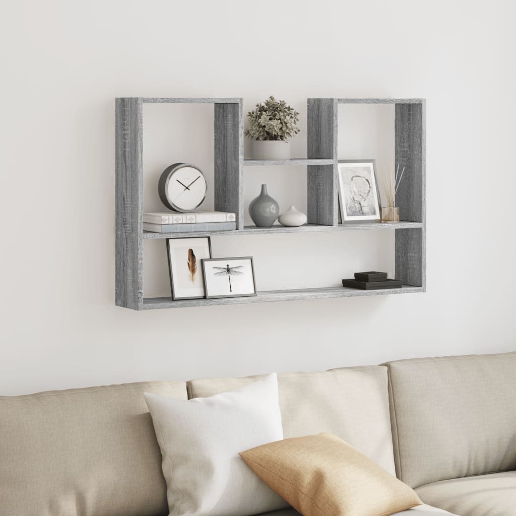 Wandschap 99x15x60 cm bewerkt hout grijs sonoma eikenkleurig is nu te koop bij PeponiXL, paradijselijk wonen!