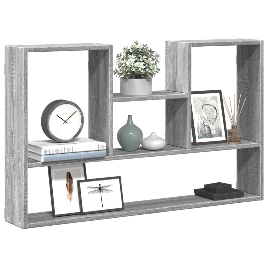 Wandschap 99x15x60 cm bewerkt hout grijs sonoma eikenkleurig is nu te koop bij PeponiXL, paradijselijk wonen!