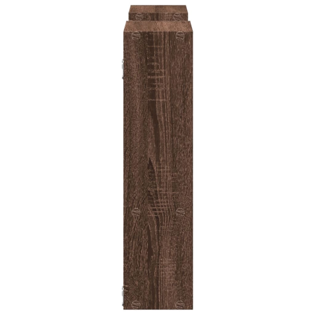 Wandschap 99x15x60 cm bewerkt hout bruin eikenkleurig is nu te koop bij PeponiXL, paradijselijk wonen!