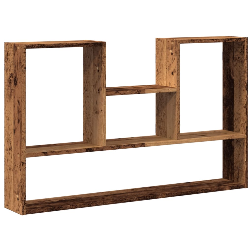 Wandschap 99x15x60 cm bewerkt hout oud houtkleurig is nu te koop bij PeponiXL, paradijselijk wonen!