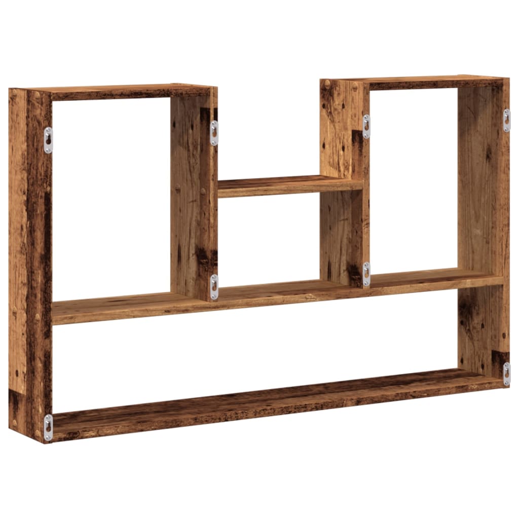 Wandschap 99x15x60 cm bewerkt hout oud houtkleurig is nu te koop bij PeponiXL, paradijselijk wonen!