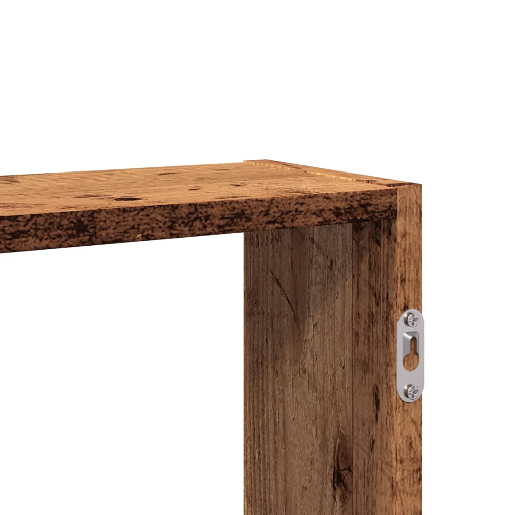 Wandschap 99x15x60 cm bewerkt hout oud houtkleurig is nu te koop bij PeponiXL, paradijselijk wonen!
