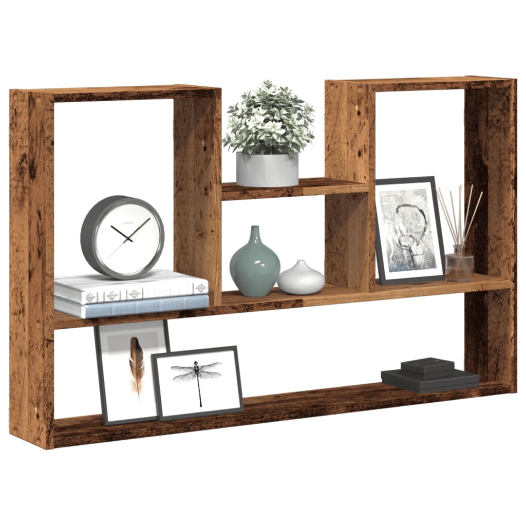 Wandschap 99x15x60 cm bewerkt hout oud houtkleurig is nu te koop bij PeponiXL, paradijselijk wonen!