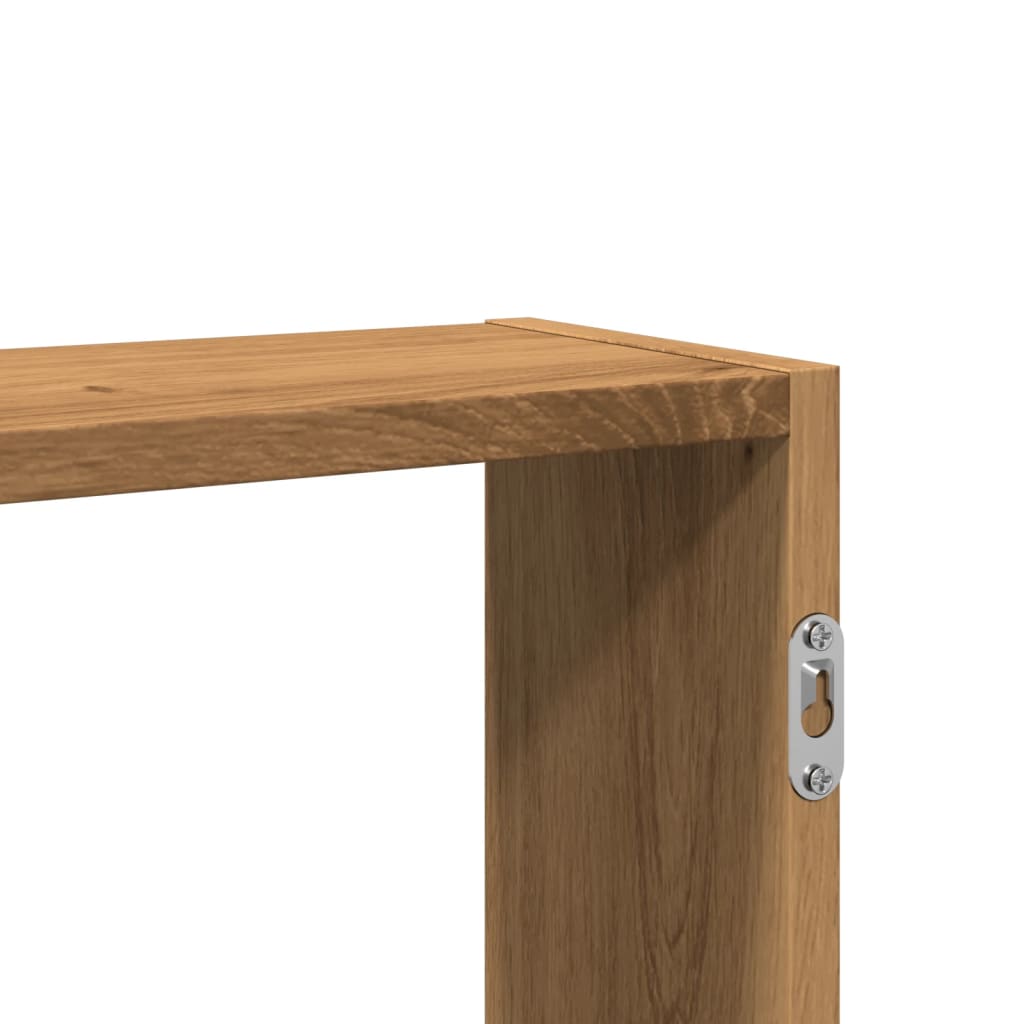 Wandschap 99x15x60 cm bewerkt hout artisanaal eikenkleurig is nu te koop bij PeponiXL, paradijselijk wonen!