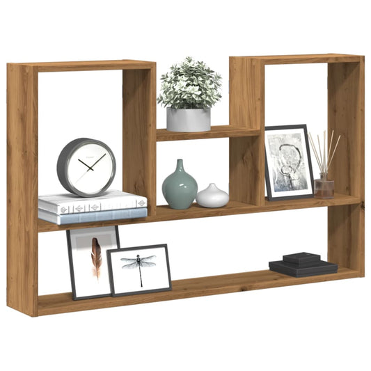 Wandschap 99x15x60 cm bewerkt hout artisanaal eikenkleurig is nu te koop bij PeponiXL, paradijselijk wonen!
