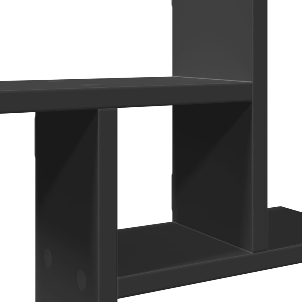 Wandschappen 2 st 38x12x38 cm bewerkt hout zwart is nu te koop bij PeponiXL, paradijselijk wonen!