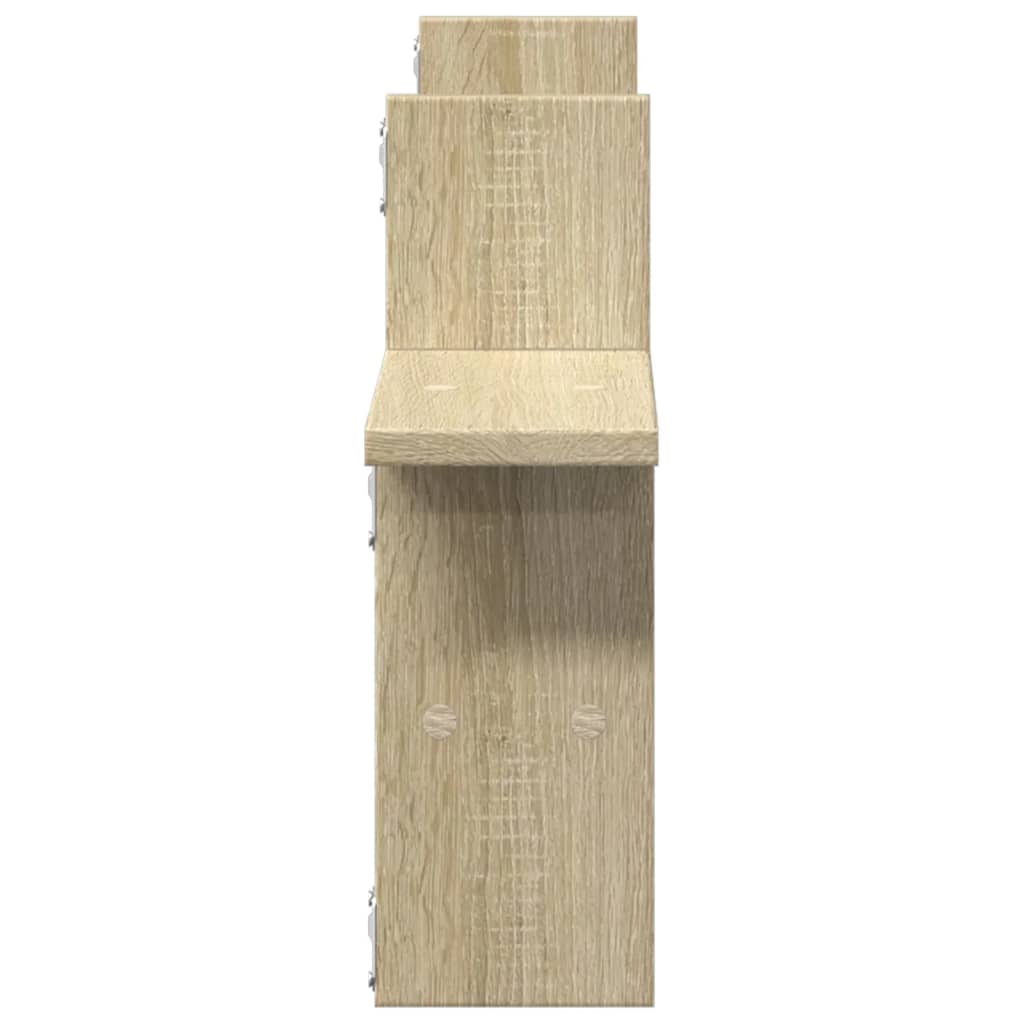 Wandschappen 2 st 38x12x38 cm bewerkt hout sonoma eikenkleurig is nu te koop bij PeponiXL, paradijselijk wonen!