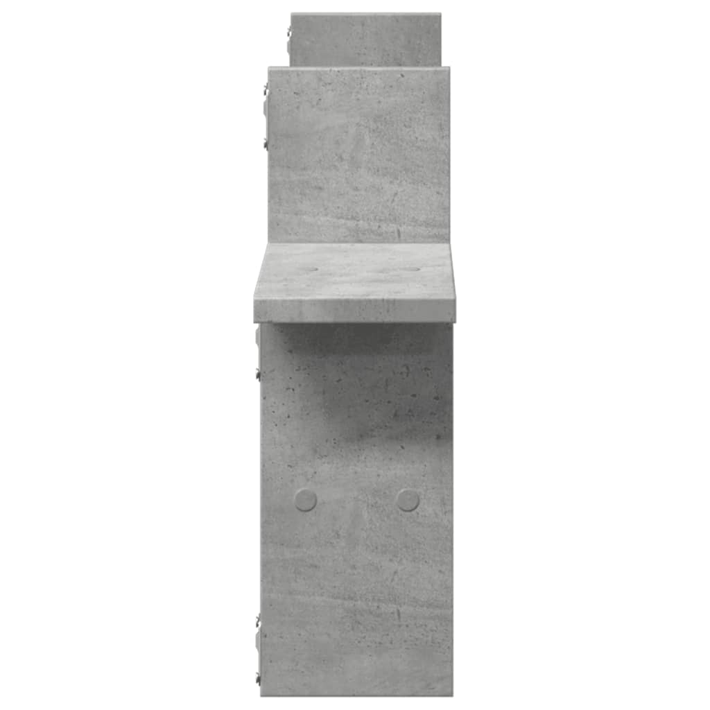 Wandschappen 2 st 38x12x38 cm bewerkt hout betongrijs is nu te koop bij PeponiXL, paradijselijk wonen!