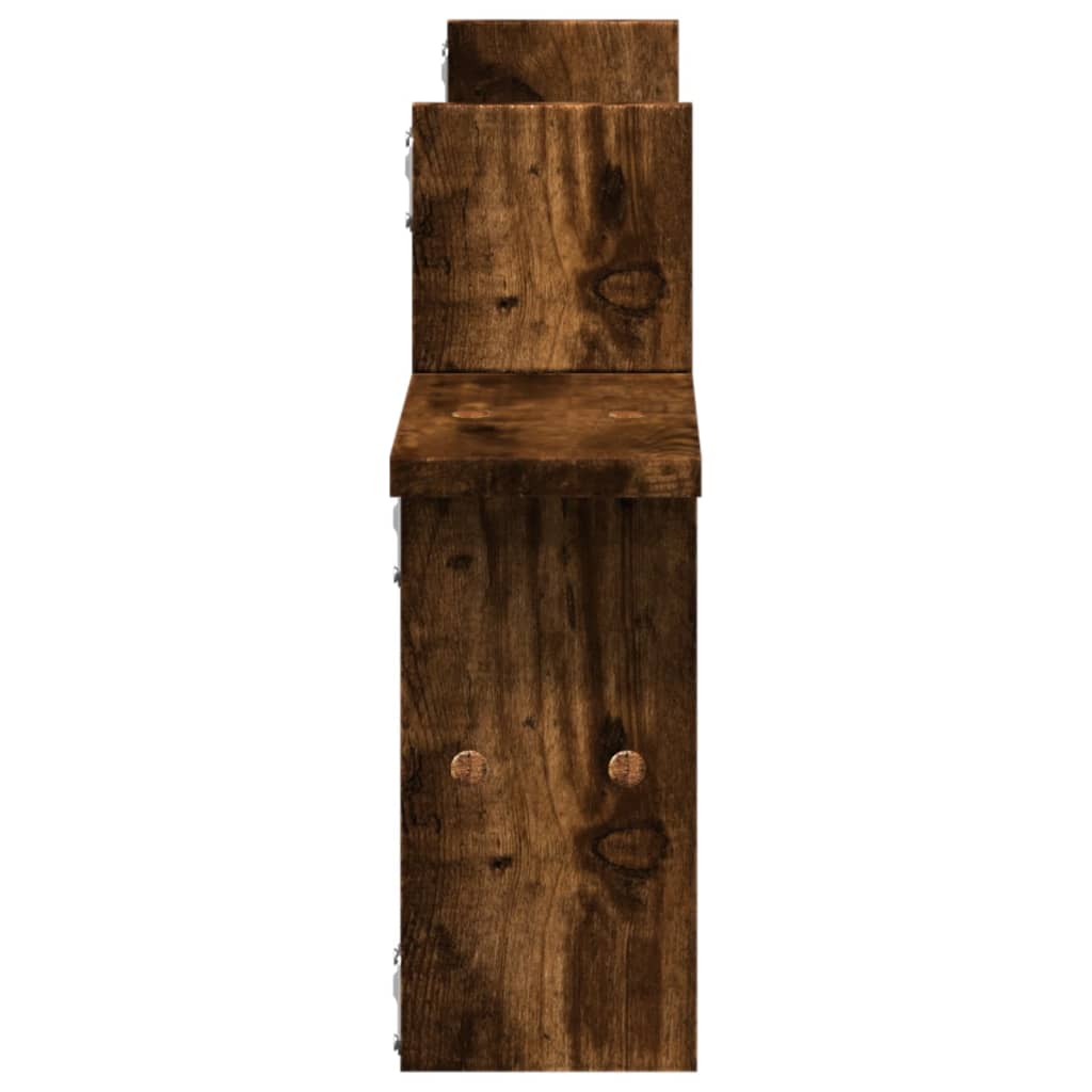 Wandschappen 2 st 38x12x38 cm bewerkt hout gerookt eikenkleurig is nu te koop bij PeponiXL, paradijselijk wonen!