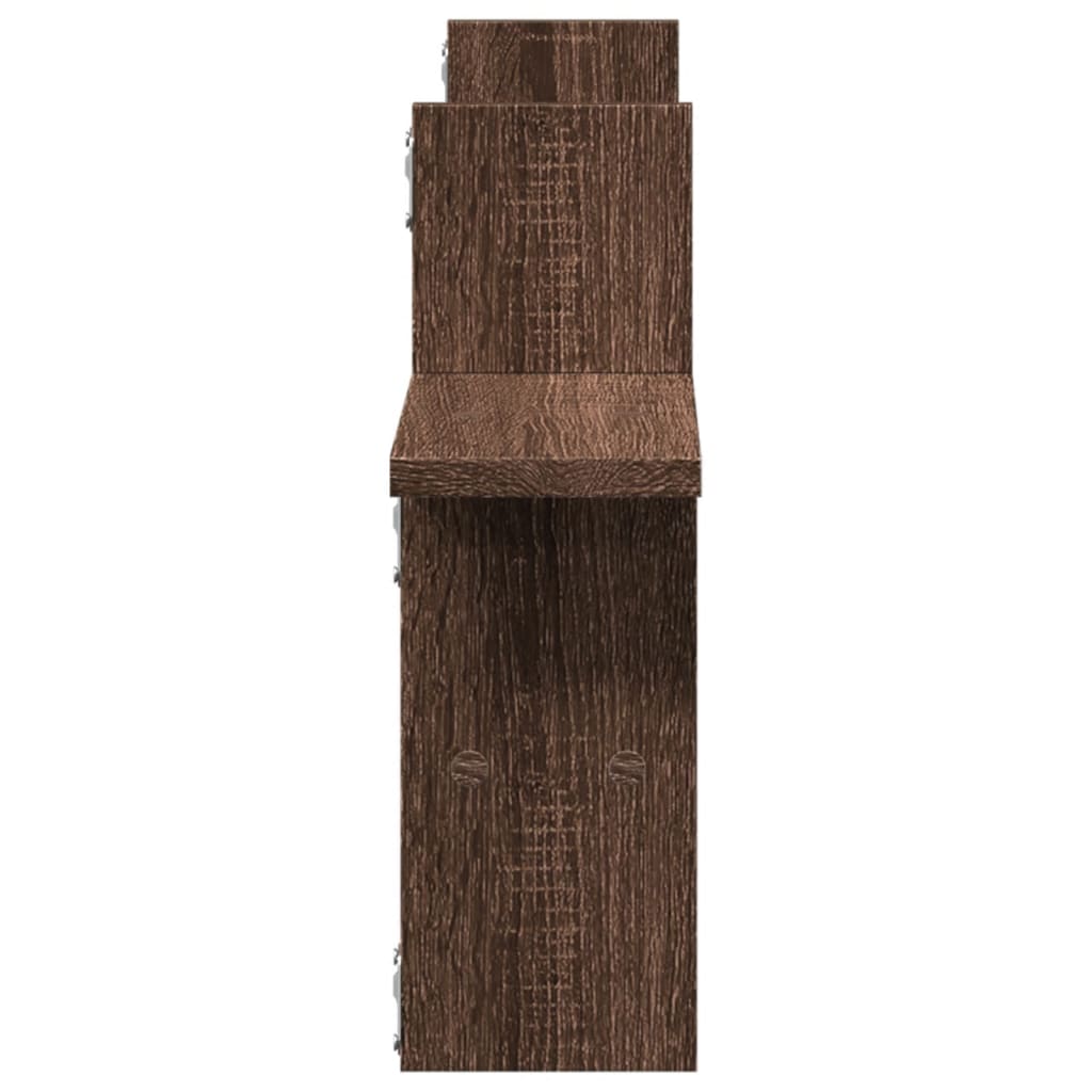 Wandschappen 2 st 38x12x38 cm bewerkt hout bruin eikenkleurig is nu te koop bij PeponiXL, paradijselijk wonen!