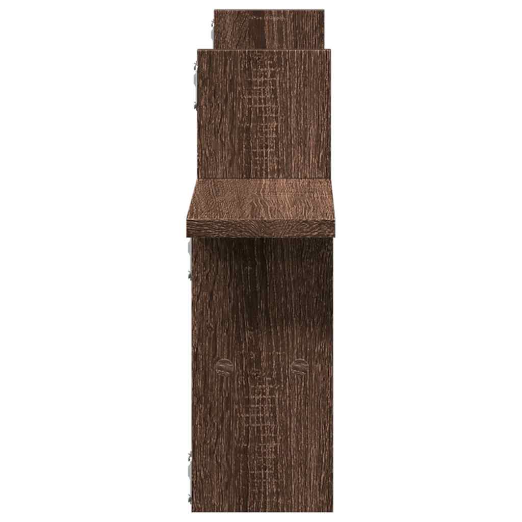 Wandschappen 2 st 38x12x38 cm bewerkt hout bruin eikenkleurig is nu te koop bij PeponiXL, paradijselijk wonen!