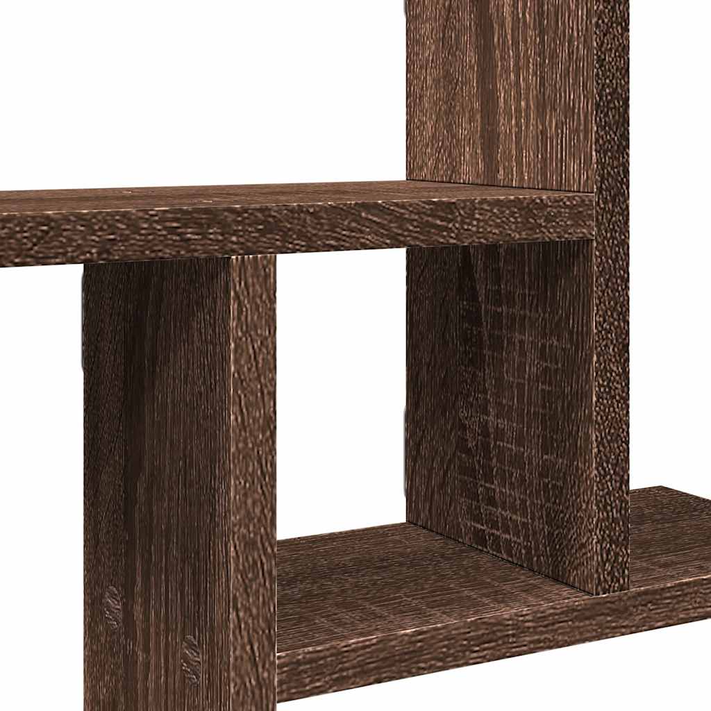 Wandschappen 2 st 38x12x38 cm bewerkt hout bruin eikenkleurig is nu te koop bij PeponiXL, paradijselijk wonen!