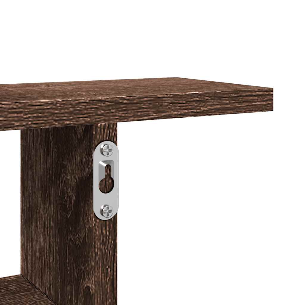 Wandschappen 2 st 38x12x38 cm bewerkt hout bruin eikenkleurig is nu te koop bij PeponiXL, paradijselijk wonen!