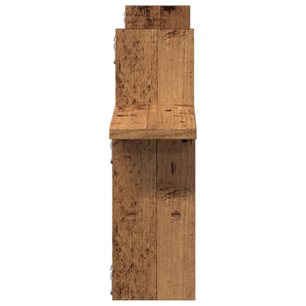 Wandschappen 2 st 38x12x38 cm bewerkt hout oud houtkleurig is nu te koop bij PeponiXL, paradijselijk wonen!